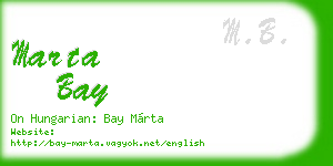 marta bay business card