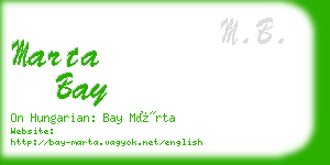 marta bay business card